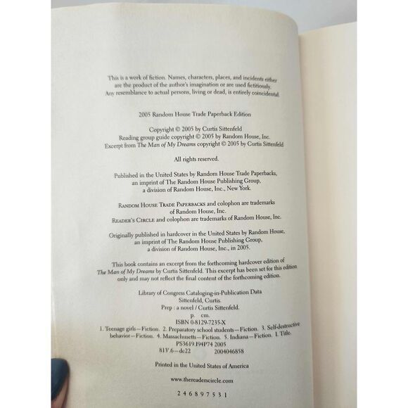 Prep a novel by Curtis Sittenfeld paperback NY Times Bestseller highschool tween - Picture 4 of 6